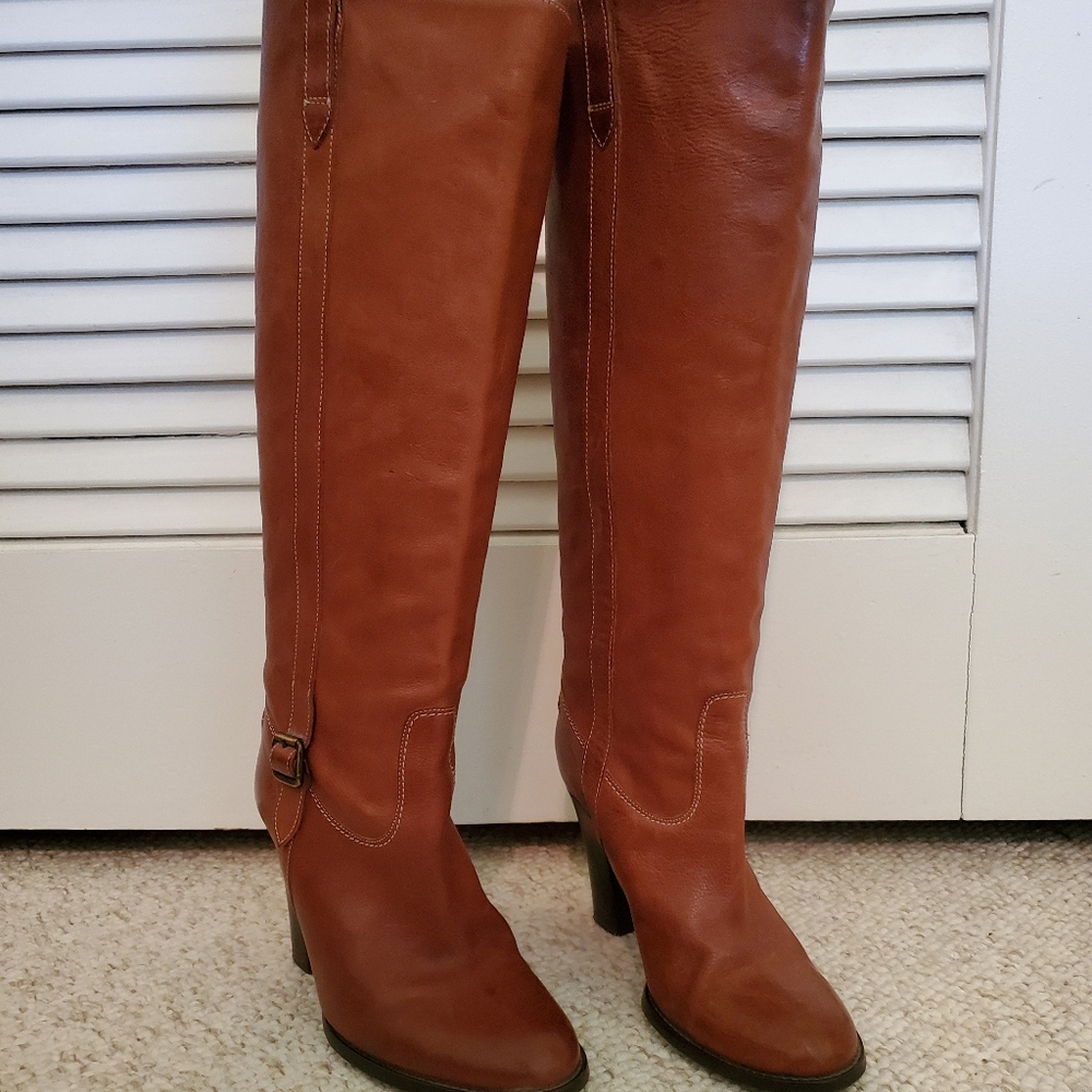 J Crew Tall Heel Brown Boots